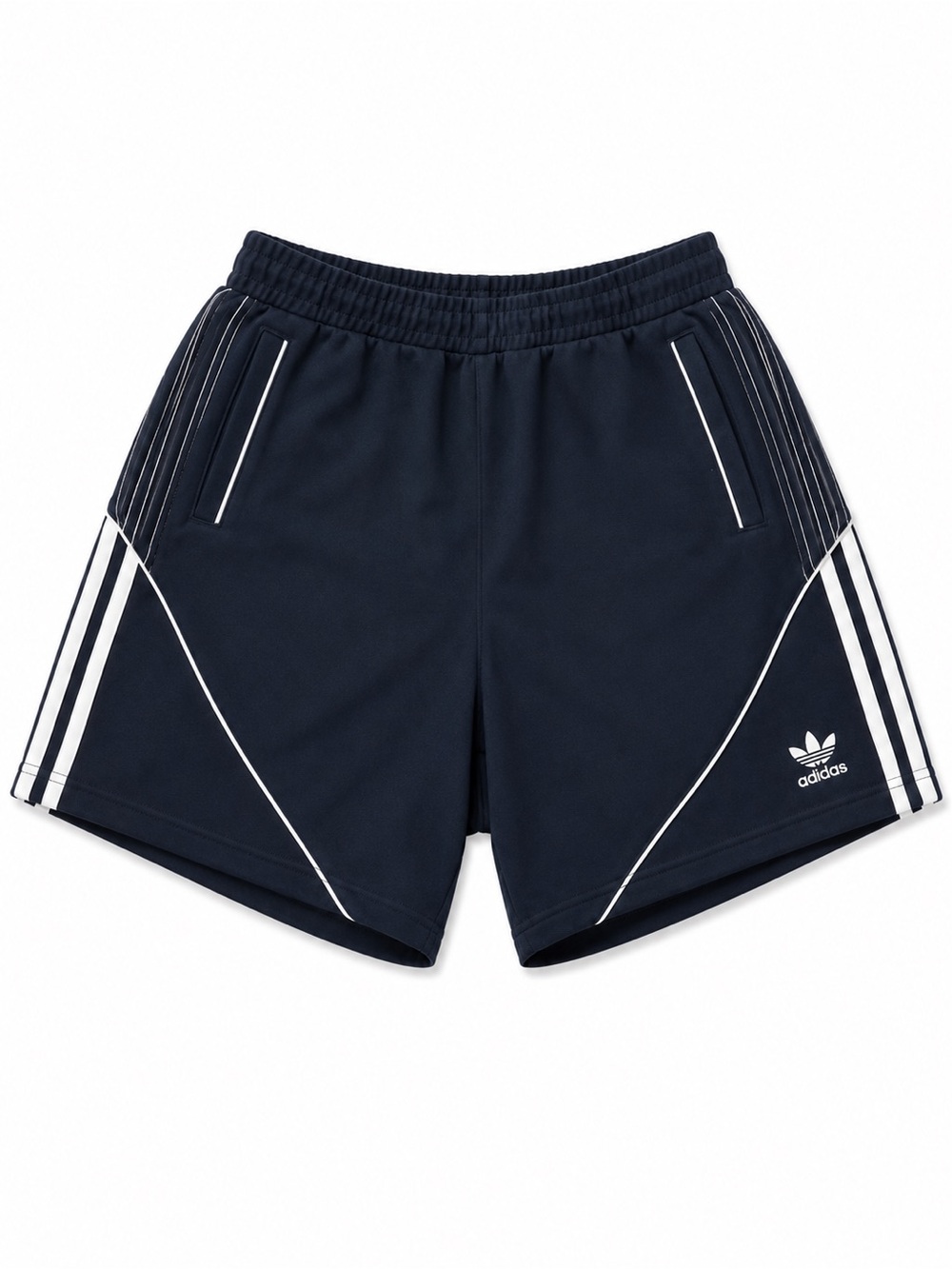 adidas Men’s Dark Blue Athletic Shorts with White Piping